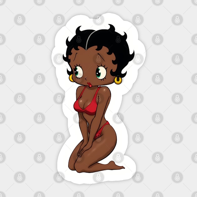 Betty Boop - Bikini - Black Girl Magic Sticker by UrbanLifeApparel